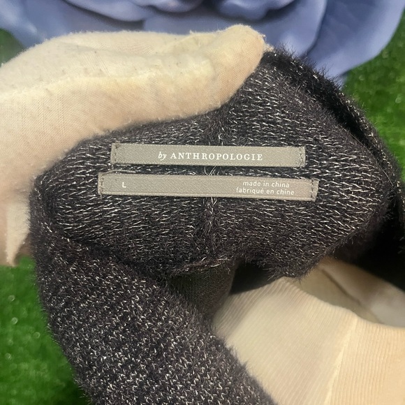 By Anthropologie Deep-V Fuzzy Black Sweater Vest Size Large NWT Brand New - Picture 5 of 7